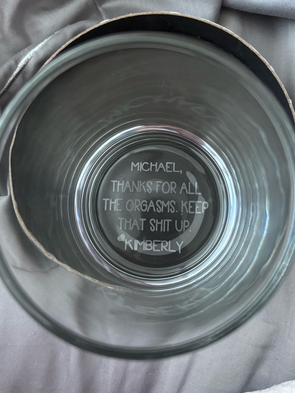 Engraved Glass Whiskey Glass with Message